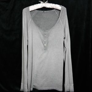 CBLA (Cosabella) Gray Scoop Neck Henley Top